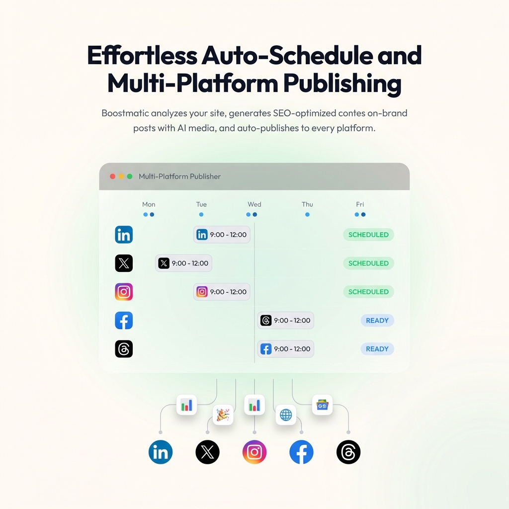 Effortless Auto-Schedule and Multi-Platform Publishing with Boostmatic