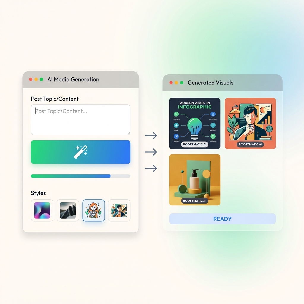 Generate Unique AI Images for Posts with Boostmatic’s AI Media Generation